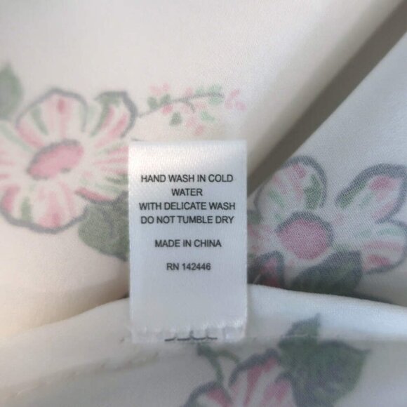 LoveShackFancy x Morgan Lane Stella Slip Dress White Floral Satin Size Large - Picture 9 of 9